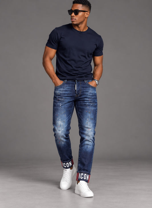Men's Slim Fit Stretch Denim Jeans – Navy Blue