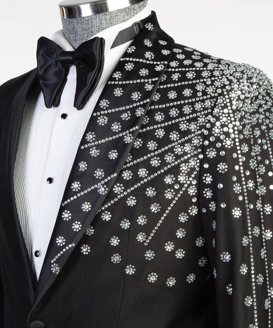 Men's Tuxedo,Two Piece Black Shoulder Pattern