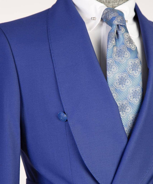 Men's 2 Piece Suit, Blue, Belted Design, Costume