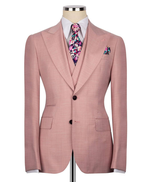 Classic 3-Piece Pink Suit Set for Men