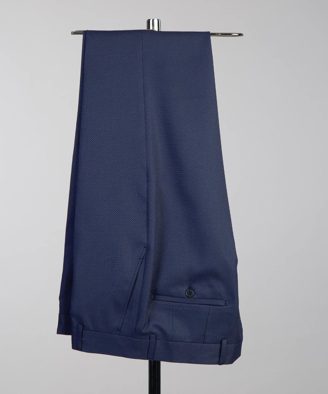 Men's Navy Tuxedo-Asymmetrical Satin Lapel