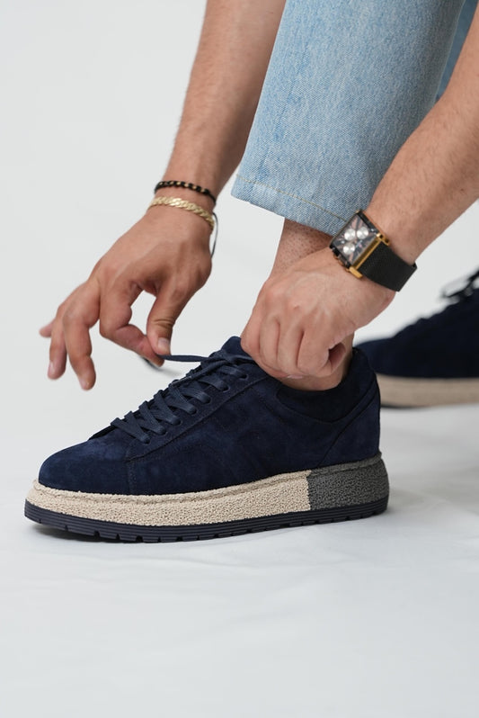 Navy Suede Sneakers for Men