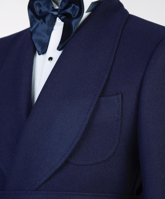 Navy Double Breasted Men’s Long Coat
