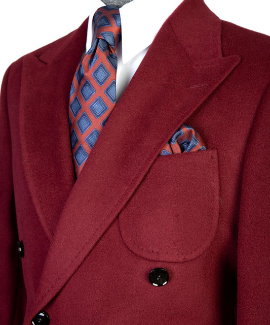 men's winter wool coat burgundy