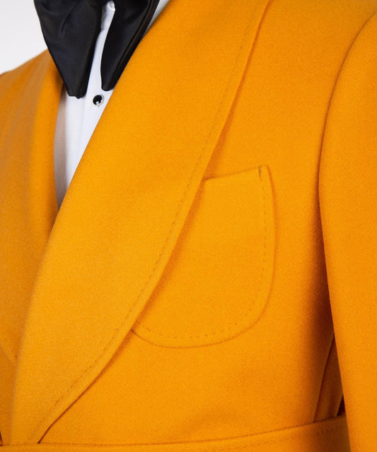 Yellow Double Breasted Men’s Long Coat