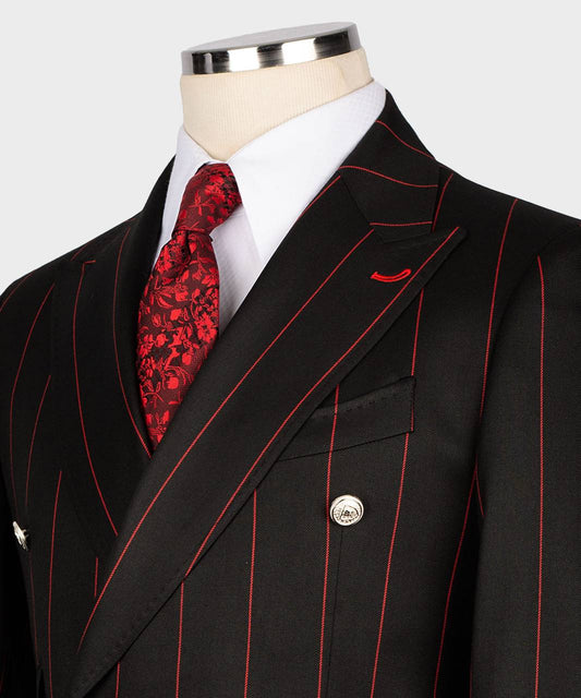 Men's Suit -2 Piece Double Breasted Stripy