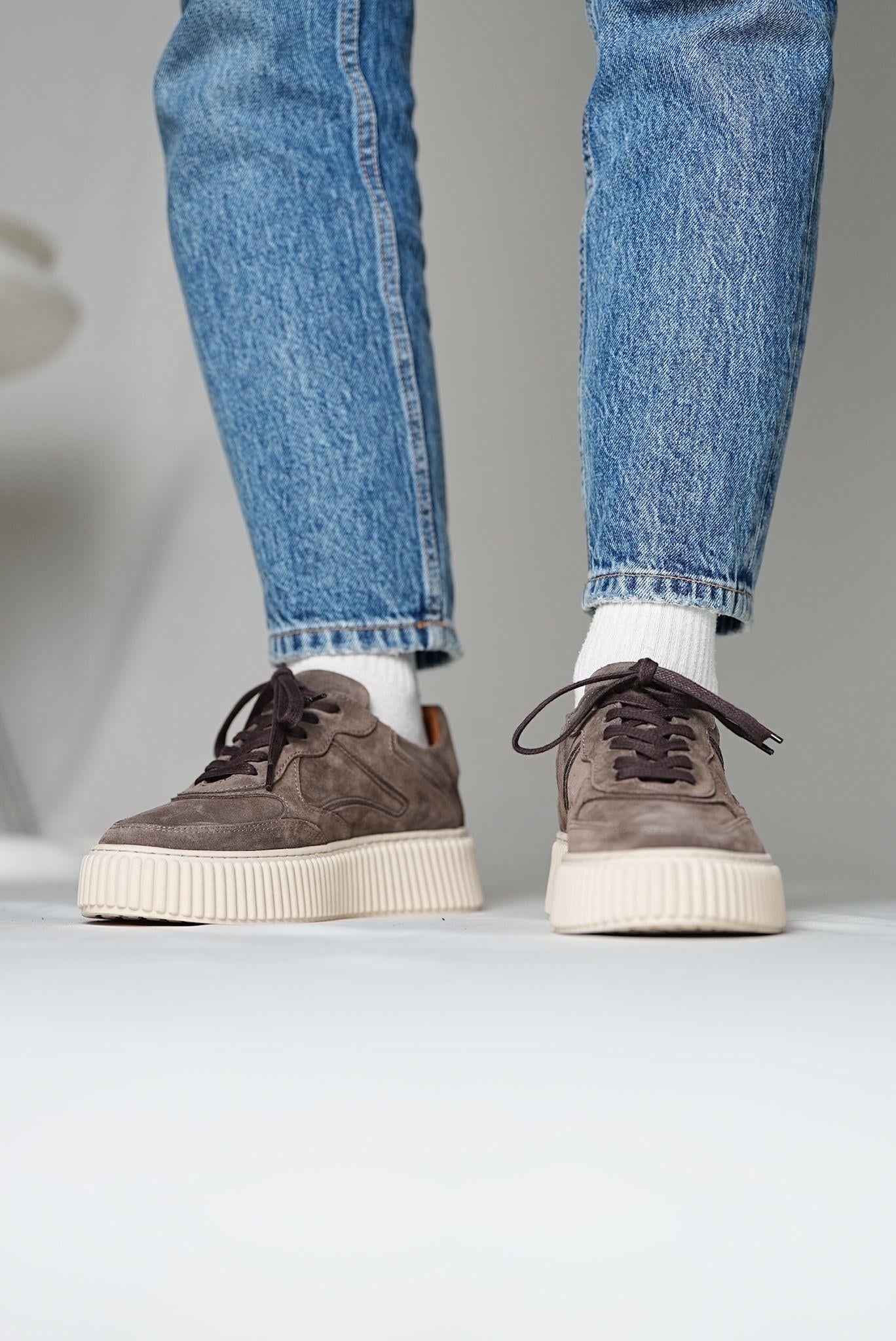 Light Brown Suede Sneakers for Men