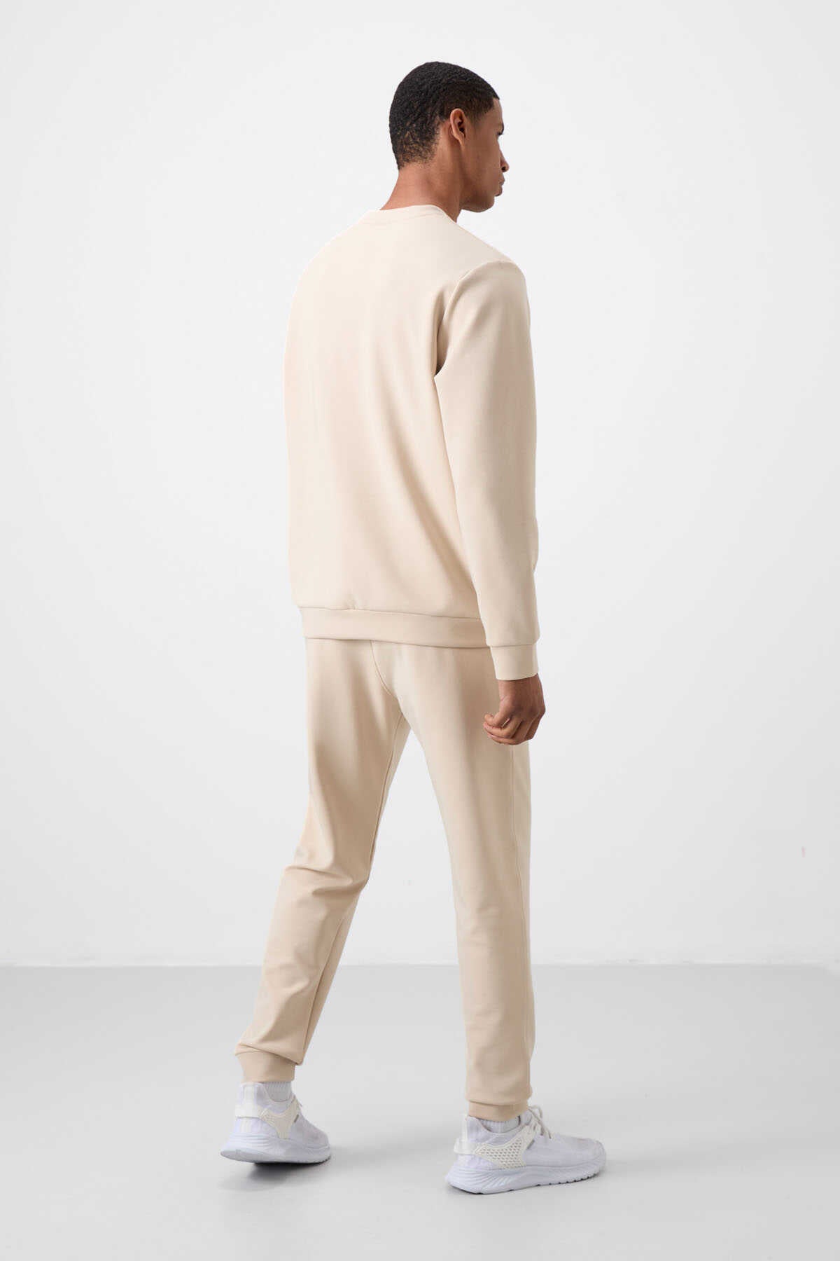 Men's Beige Soft Fit Tracksuit Set