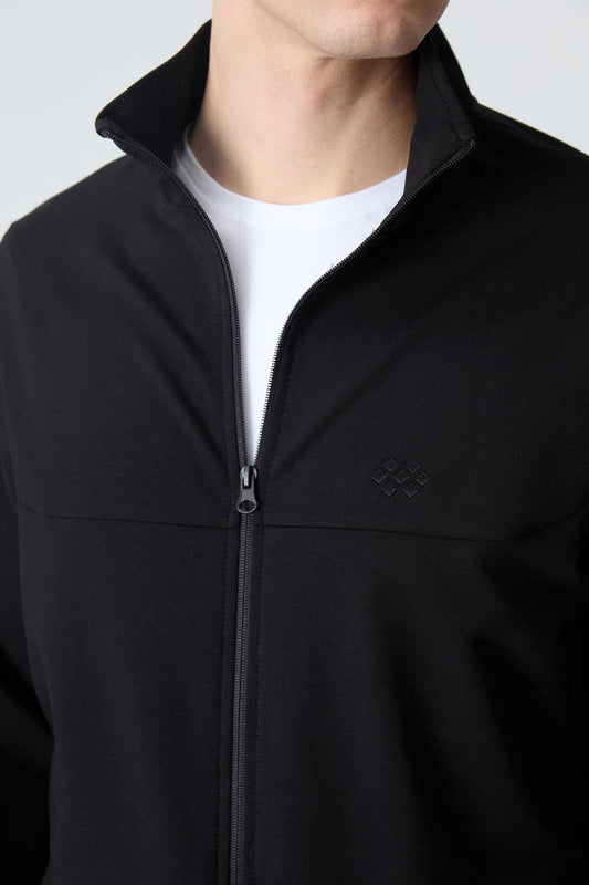 Men's Black Comfort Fit Tracksuit Set