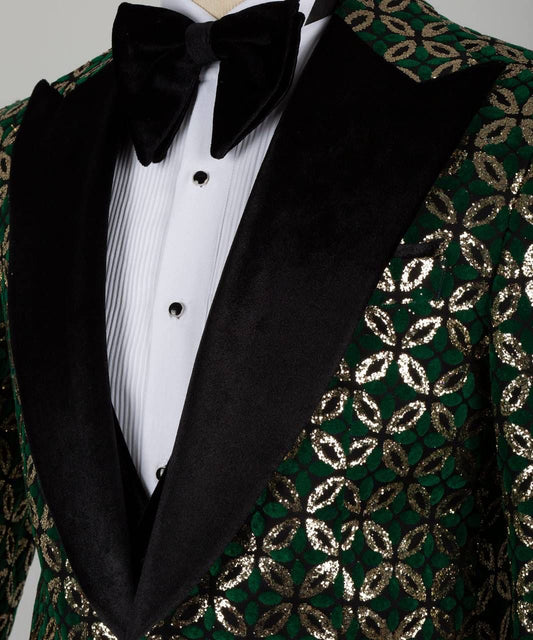 Men's 3 Piece Velvet Shiny Tuxedo