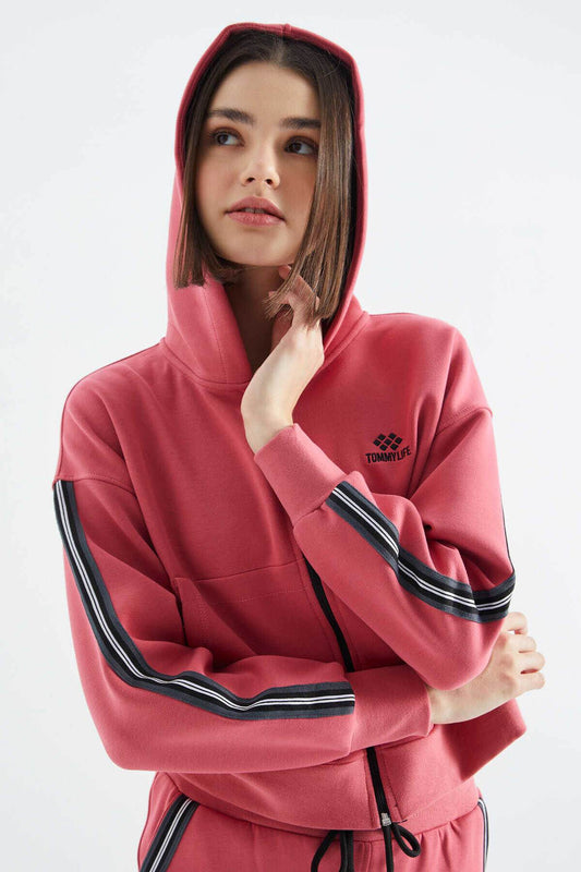 Women's Pink Zip-Up Tracksuit Set - SevendayShopping