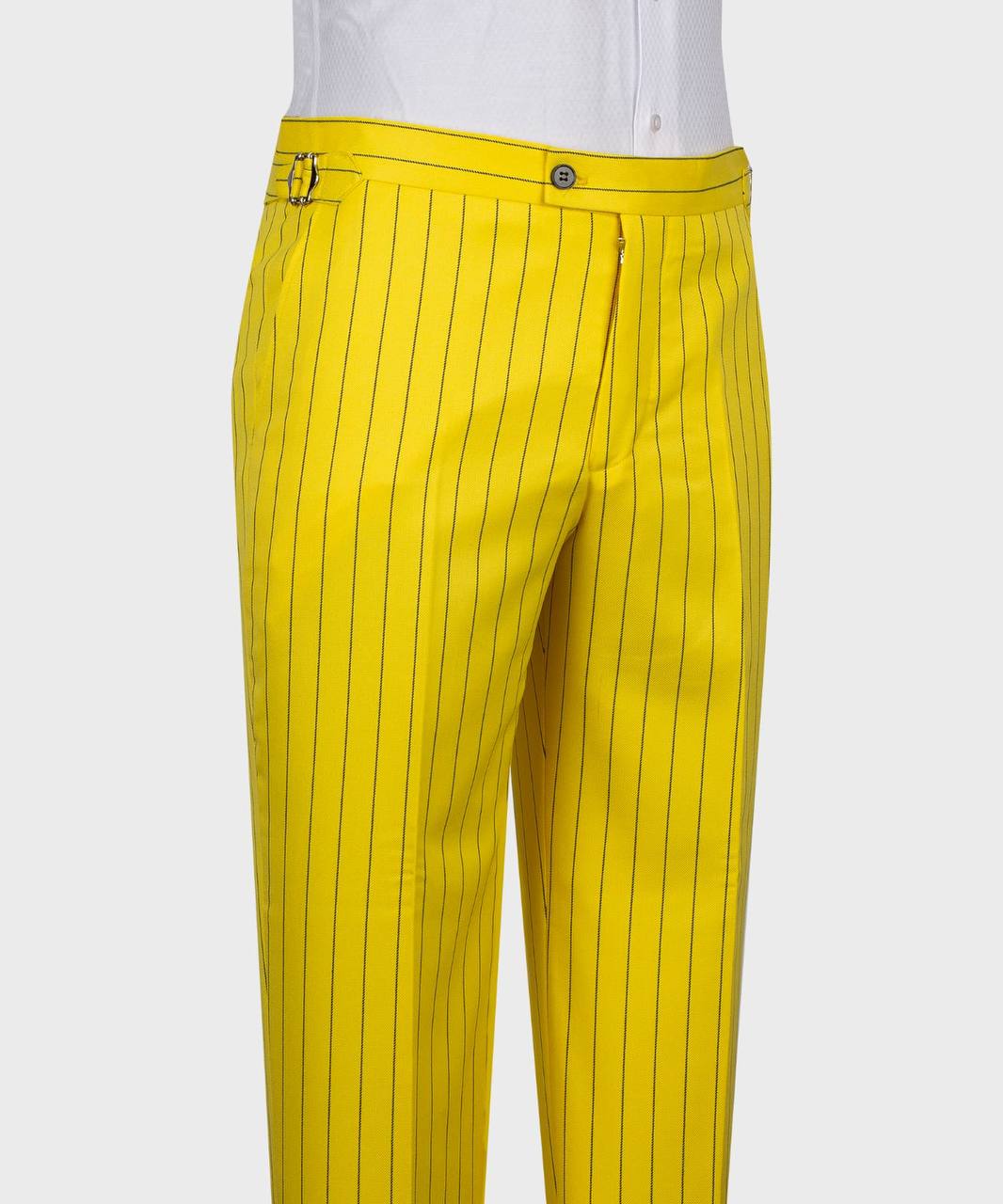 Men's Suit Set, %100 Wool, Striped, Yellow