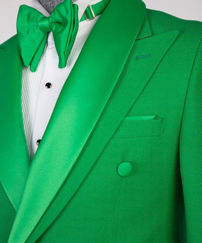 Shawl Design Satin Lapel Green Tuxedo