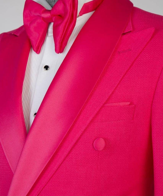 Shawl Design Satin Lapel Pink Tuxedo