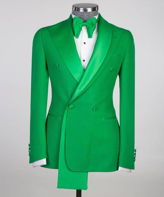 Shawl Design Satin Lapel Green Tuxedo