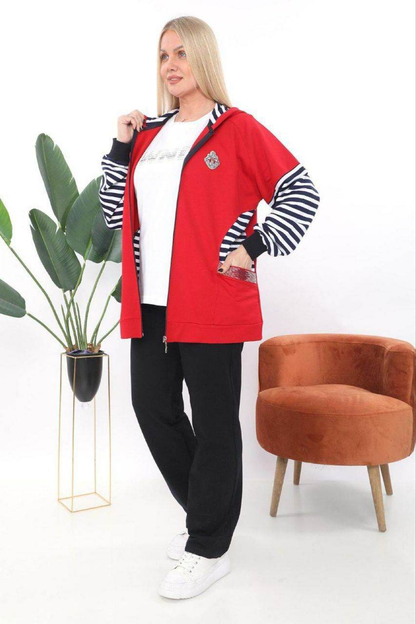 Women's 3-Piece- Plus Size- Tracksuit Set - SevendayShopping