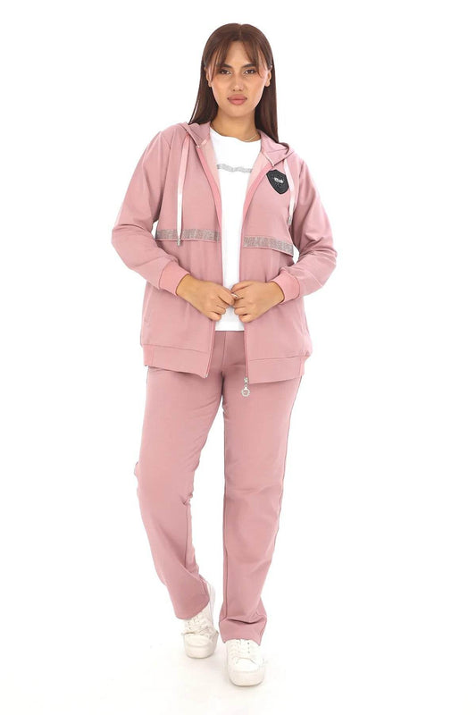 Women's 3-Piece Pink Tracksuit Set - SevendayShopping