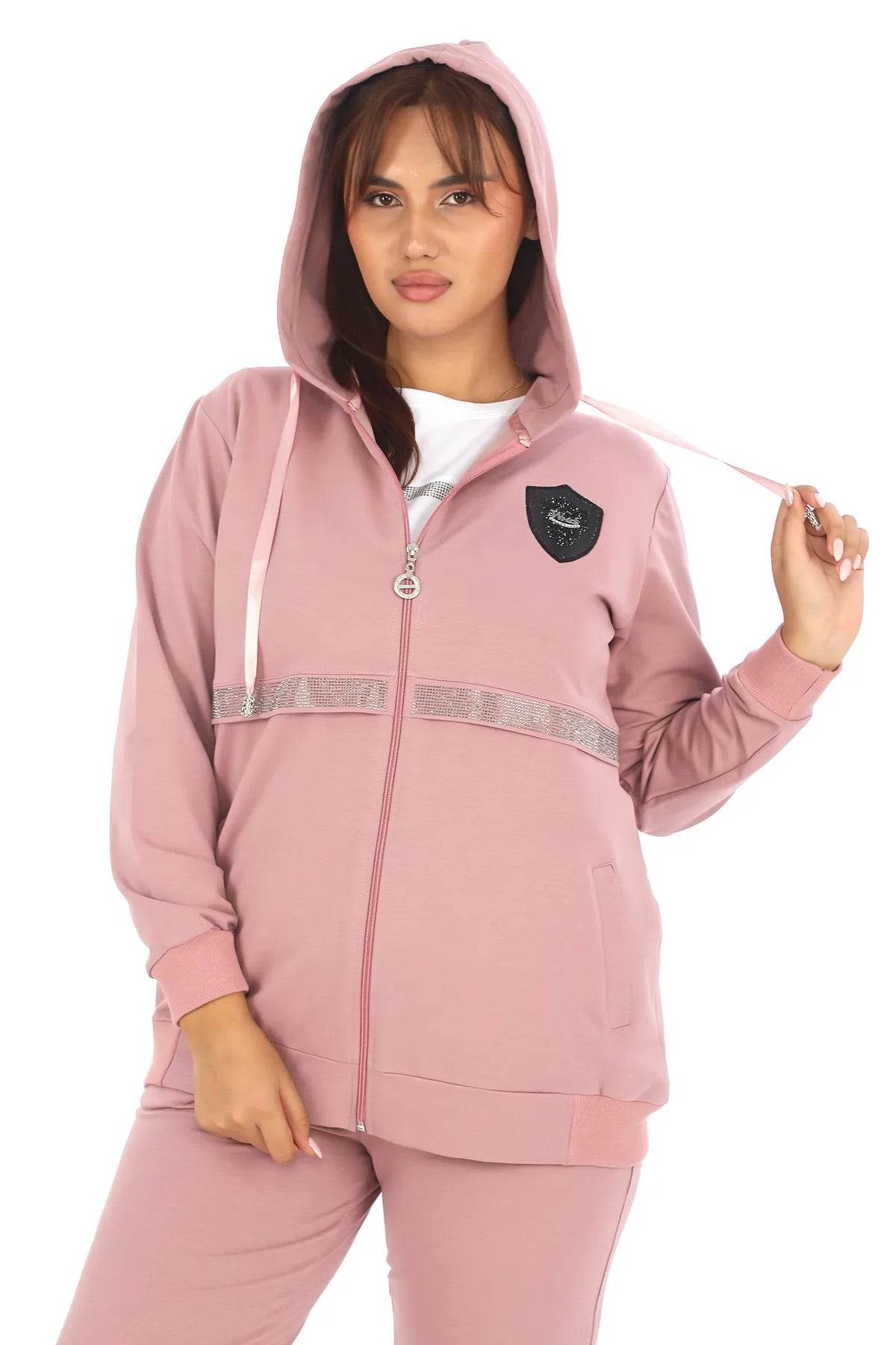Women's 3-Piece Pink Tracksuit Set - SevendayShopping