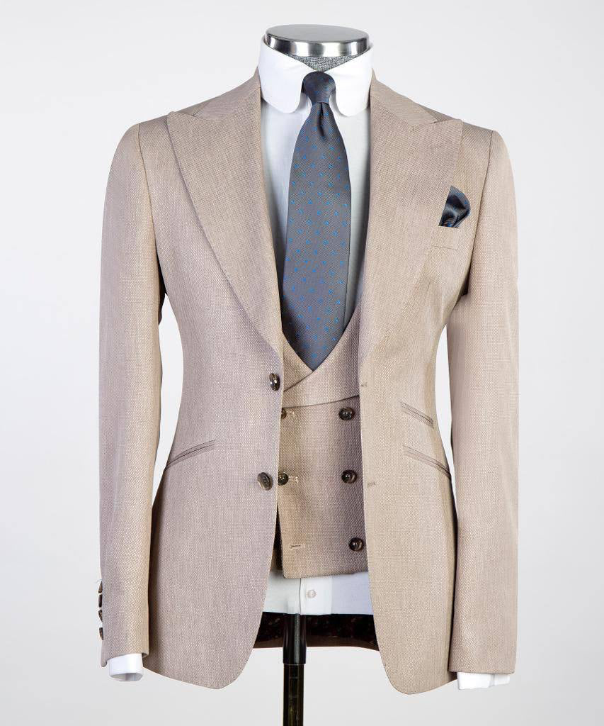 Men's 3 Piece Classic Cream/Beige Suit