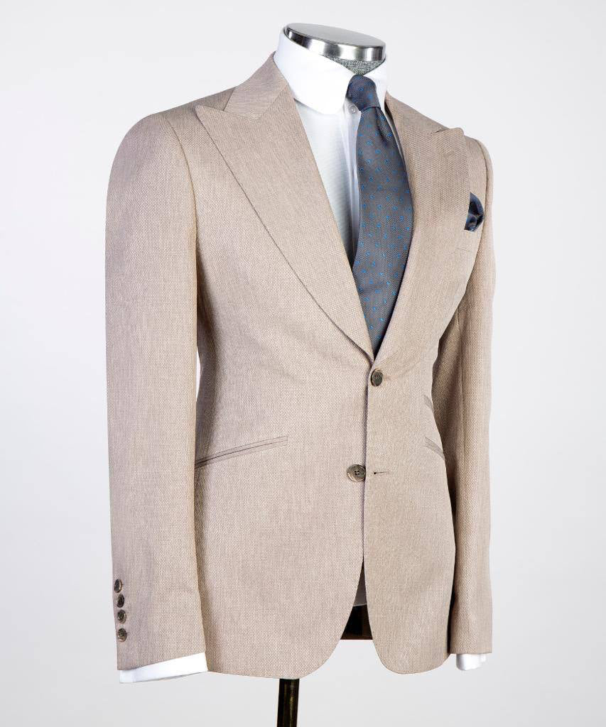Men's 3 Piece Classic Cream/Beige Suit