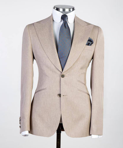 Men's 3 Piece Classic Cream/Beige Suit