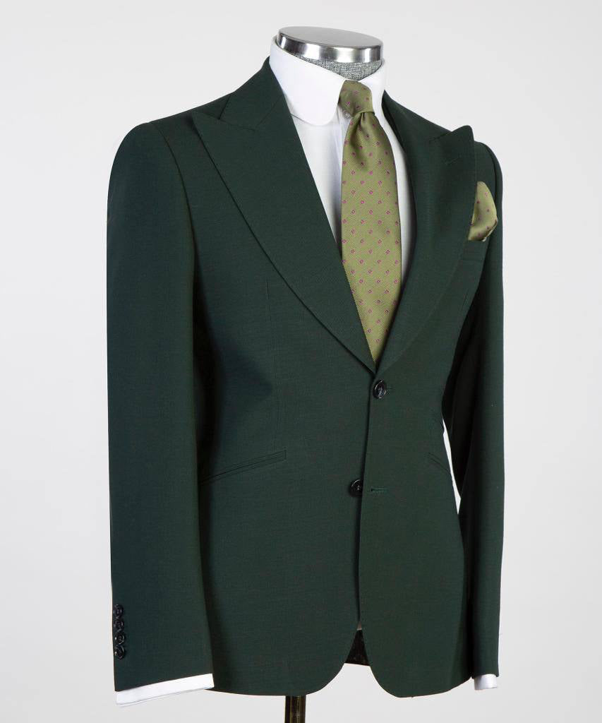 Men's 3 Piece Classic Olive Green Suit