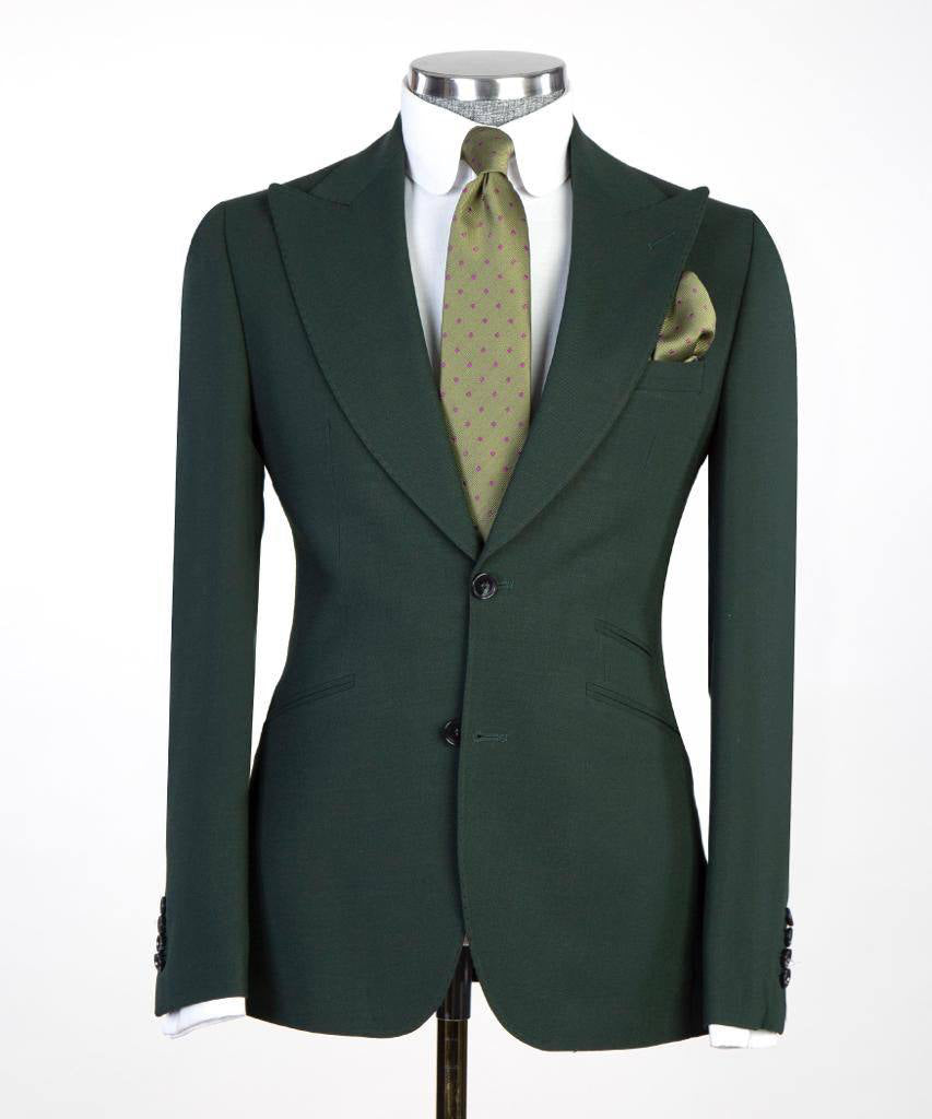 Men's 3 Piece Classic Olive Green Suit