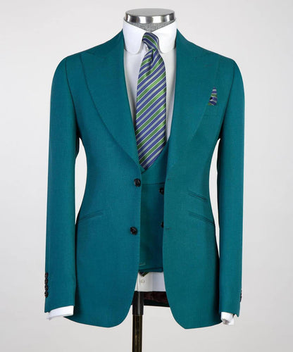 Men's 3 Piece Classic Green Suit