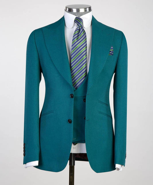 Men's 3 Piece Classic Green Suit