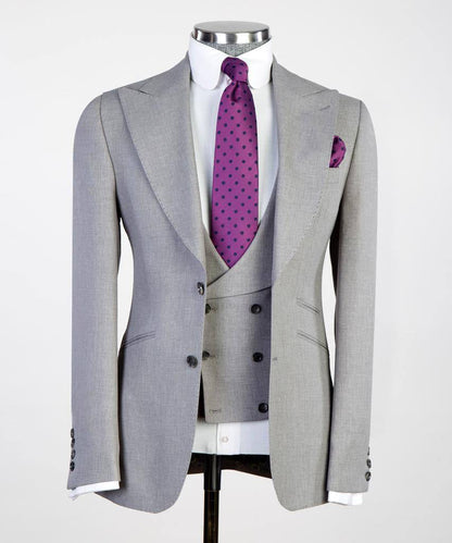 Men's 3 Piece Classic Grey Suit