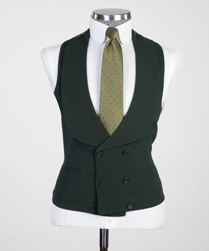 Men's 3 Piece Classic Olive Green Suit