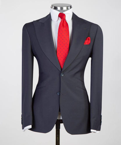 Men's 3 Piece Classic Dark Grey Suit