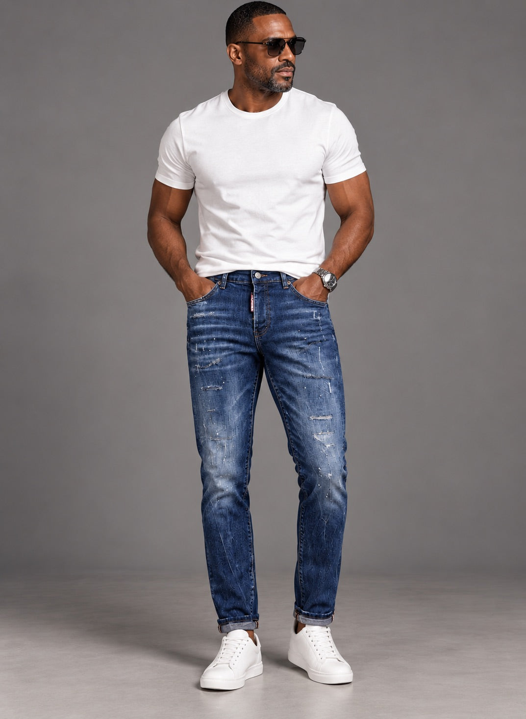 Men's Slim Fit Stretch Denim Jeans – Navy Blue