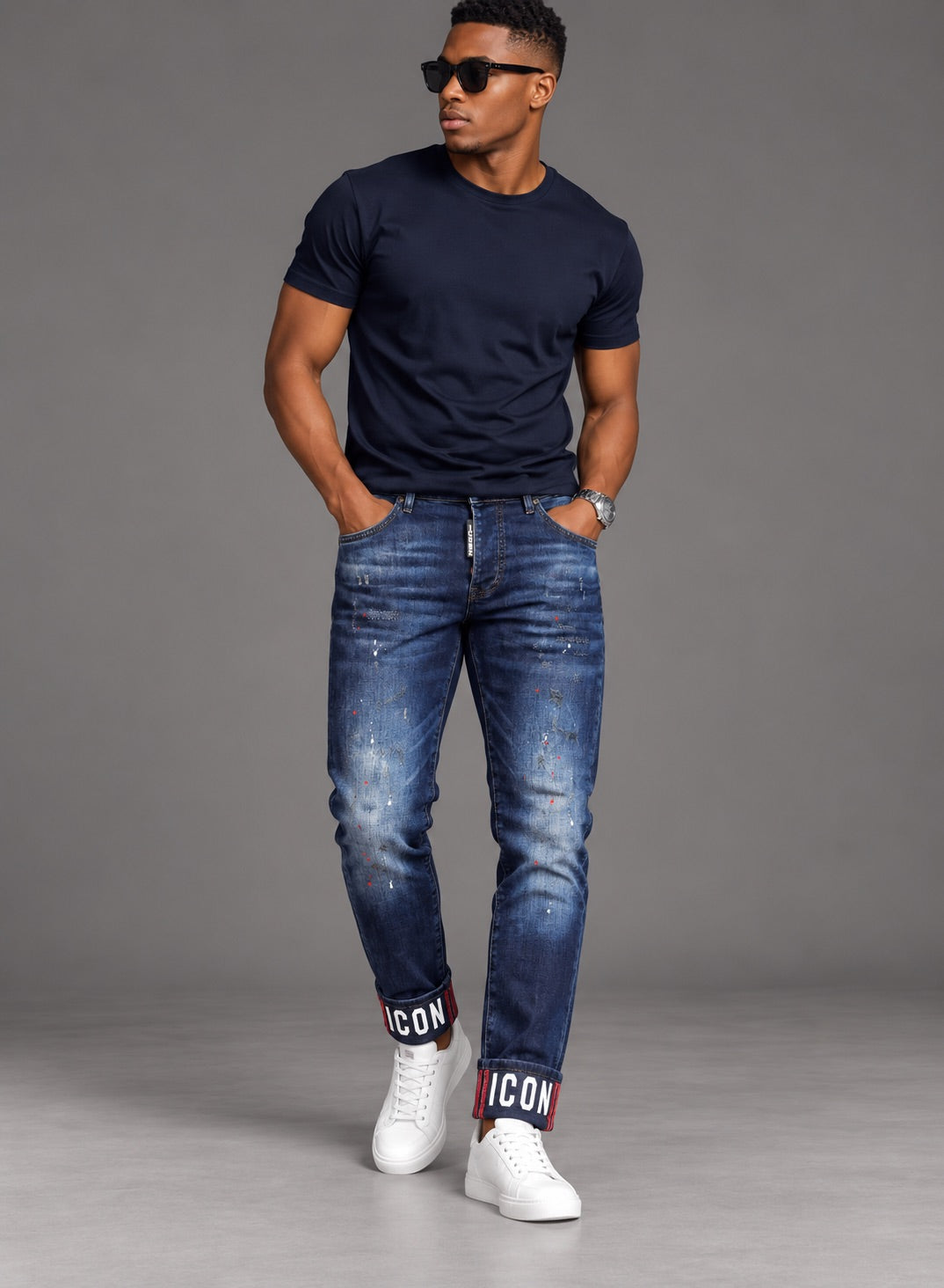 Men's Slim Fit Stretch Denim Jeans – Navy Blue
