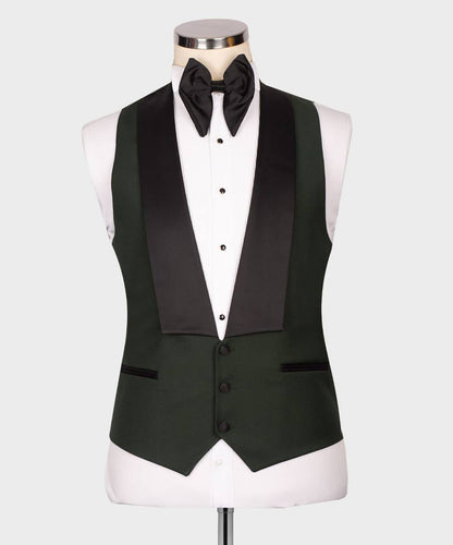 Men's 3 Piece Green/BlackTuxedo Suit