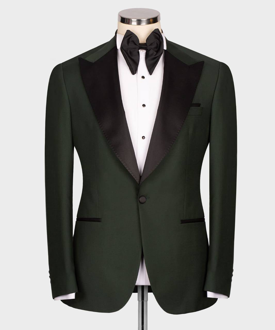 Men's 3 Piece Green/BlackTuxedo Suit