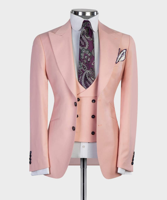 Men's 3 Piece, Pink Suit