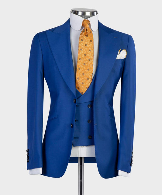 Men's 3 Piece Classic Royal Blue Suit