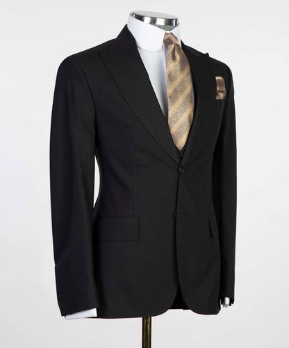 Men's 3 Piece Classic Black Suit