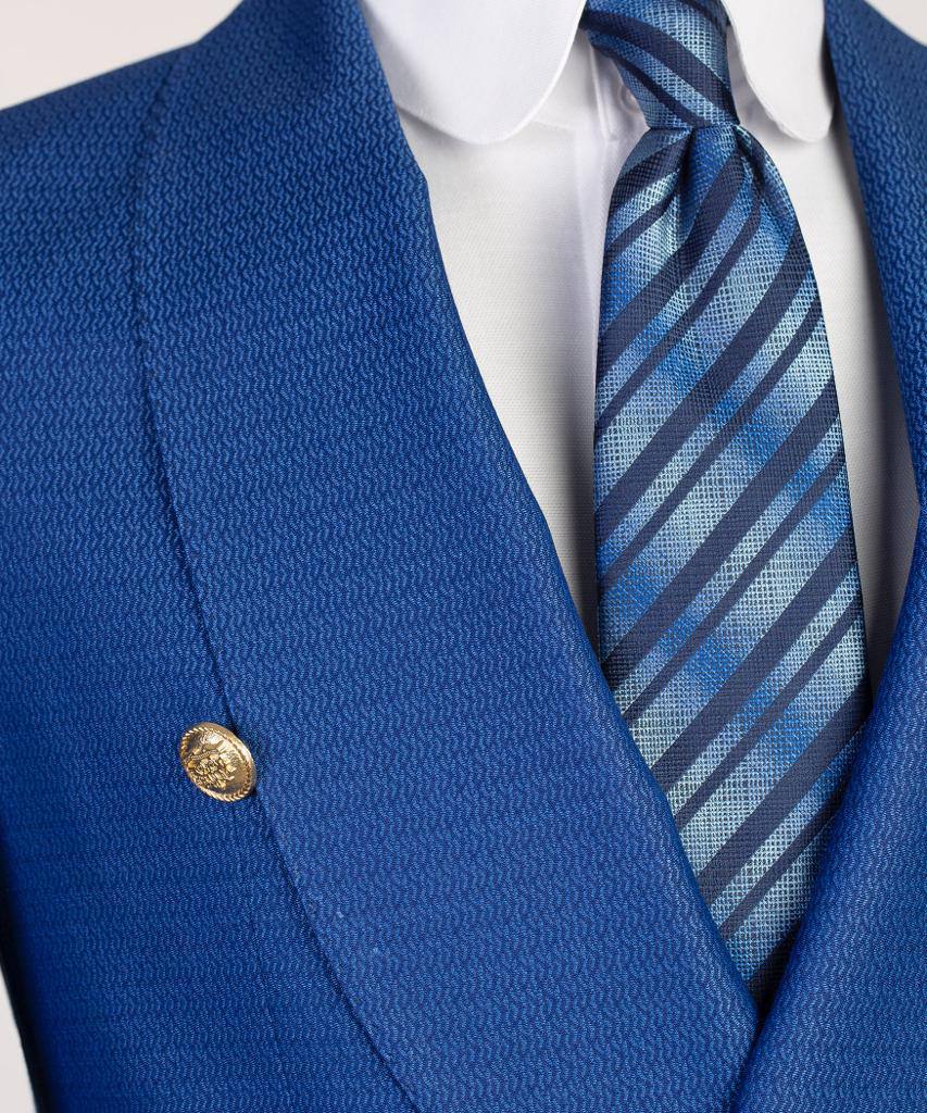 Men's 2 Piece Double Breasted Blue Suit