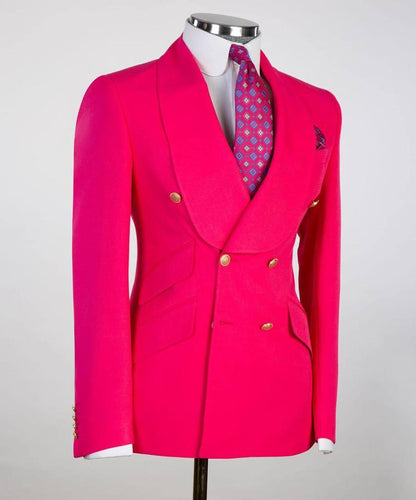 Men's Suit 2 Piece Double Breasted Pink