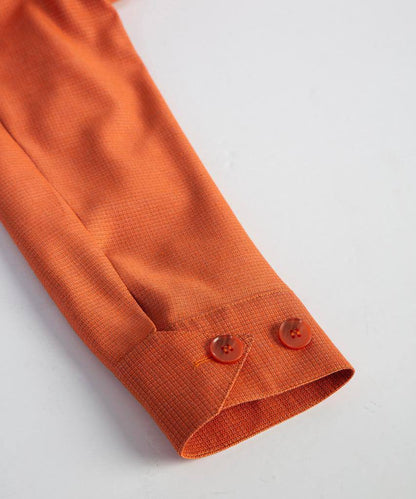 Men's 2 Piece Suit, Orange, Belted Design, Costume, Blazer with Pockets
