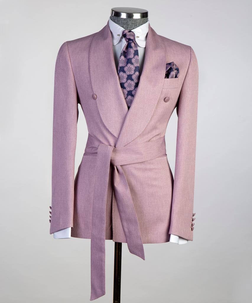 Men's 2 Piece Suit, Pink, Belted Design, Costume