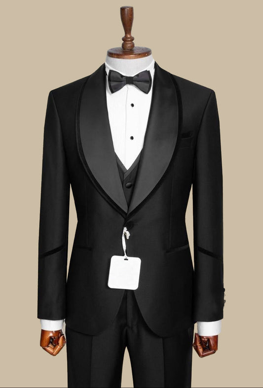 men’s black slim fit tuxedo wedding formal suit