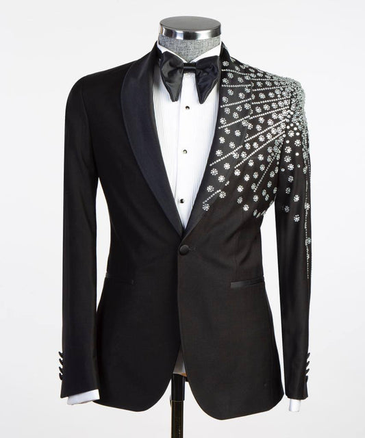 Men's Tuxedo,Two Piece Black Shoulder Pattern