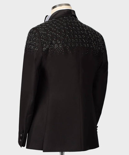 Men's Tuxedo, Black, Beaded on Shoulder