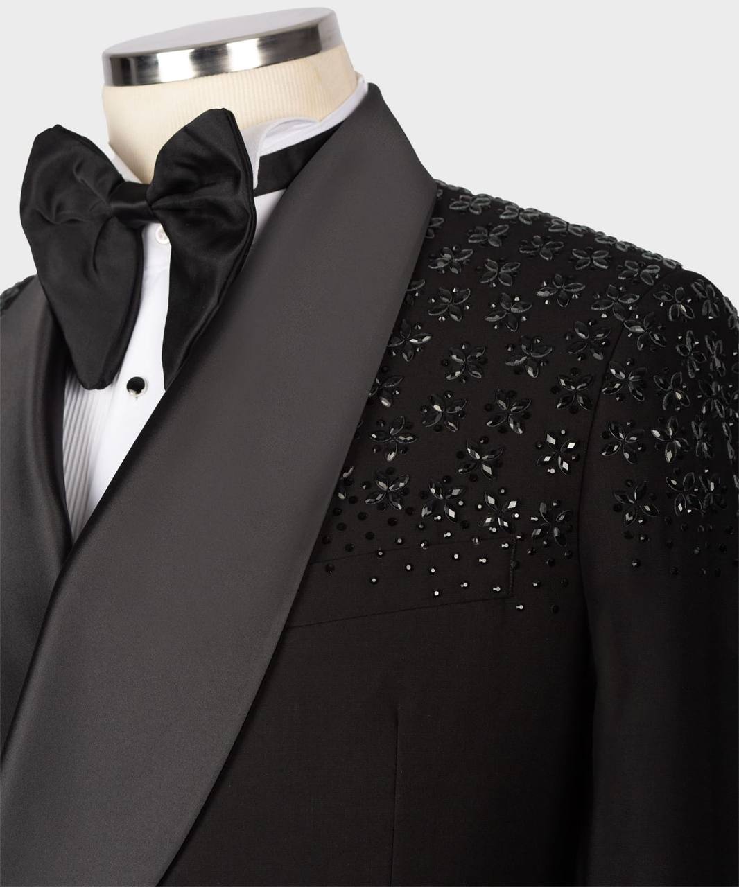 Men's Tuxedo, Black, Beaded on Shoulder