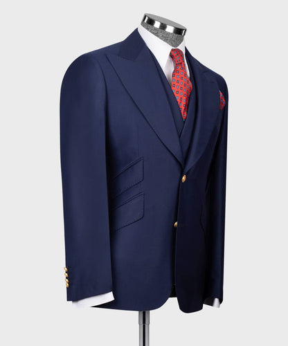 Men's Suit Set, %100 Wool, Navy