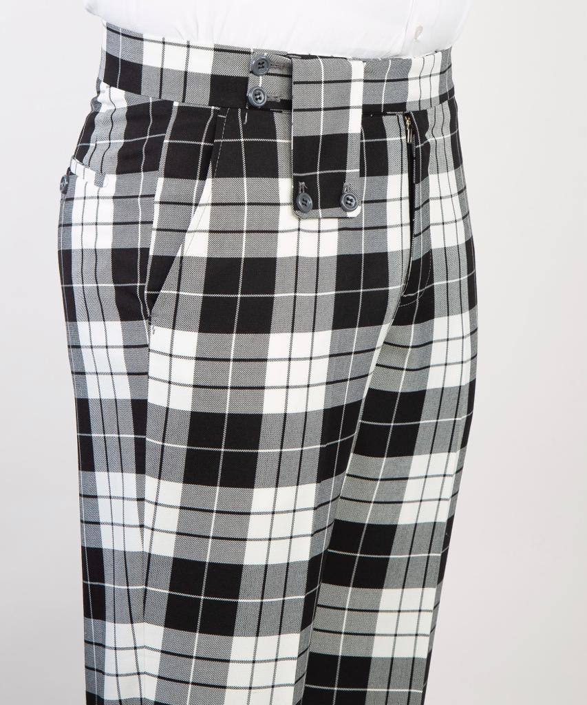 Men's Suit Plaided 2 Piece Black and White