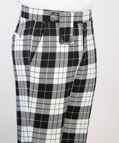 Men's Suit Plaided 2 Piece Black and White